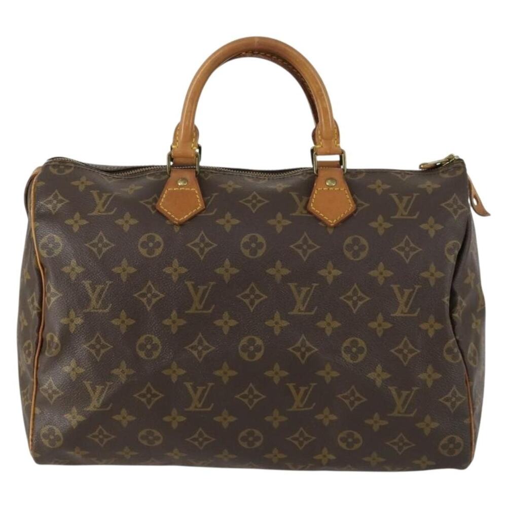 Louis Vuitton Monogram Speedy 35 Handbag Brown